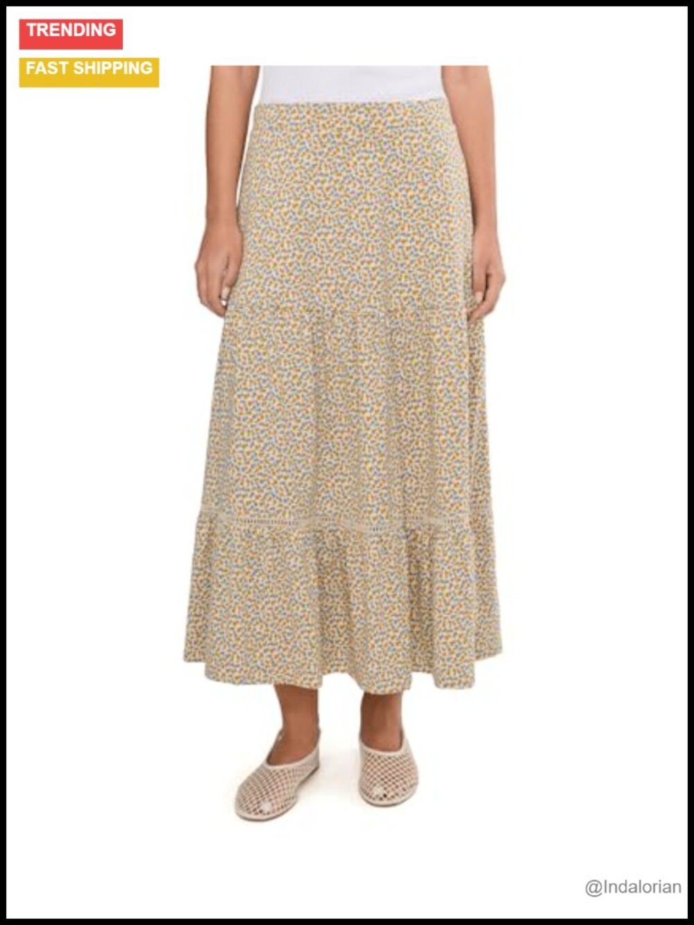 Toad&Co Marigold Tiered Midi Skirt with Pockets and Odor Control
